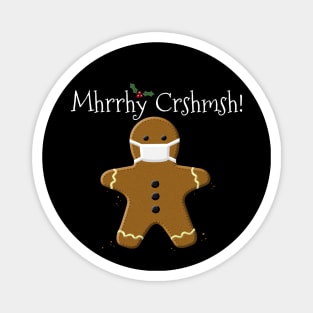 Social Distance Christmas Gingerbread Man Cookie & Face Mask Magnet